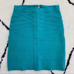 Turquoise Bebe bandage skirt